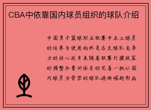 CBA中依靠国内球员组织的球队介绍
